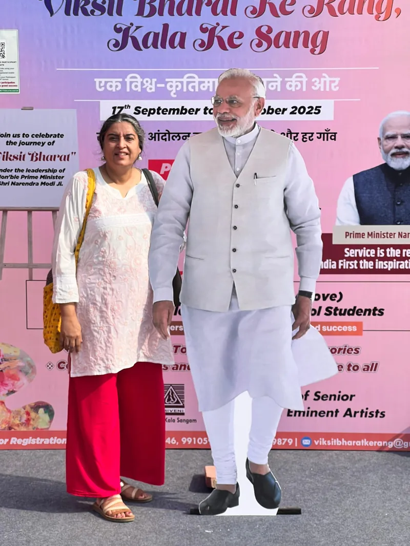 At Viksit Bharat art workshop venue