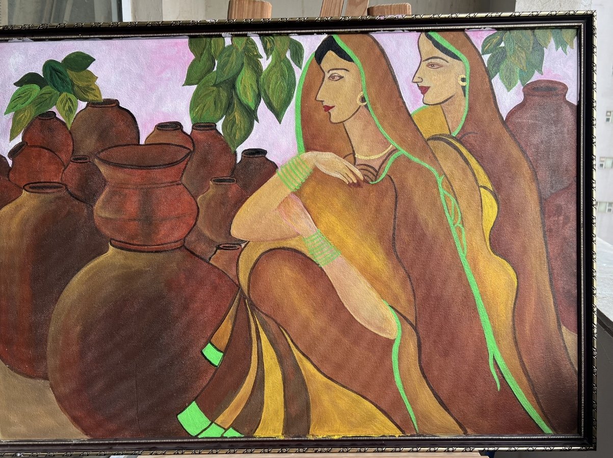 Two women among earthen pots
